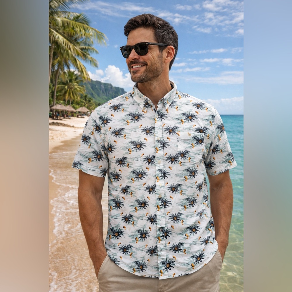 Jachs New York Men’s Tropical Button Down Shirt Size L | Hawaii Beach Summer 🌴